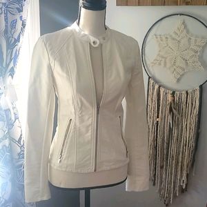 Express white faux leather jacket